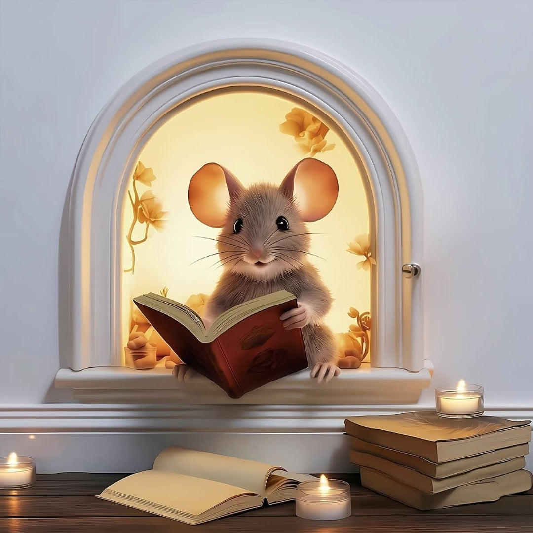 DecoraMice 3D-Cartoon-Wandtattoos | Niedliche Maus-Wandtattoos für Kinderzimmer und Wohnräume