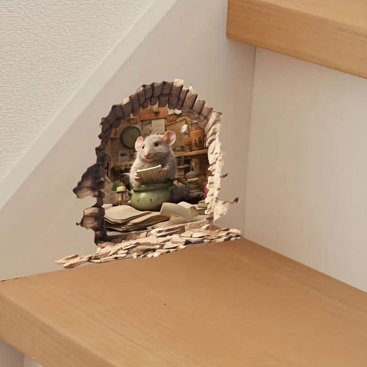 DecoraMice 3D-Cartoon-Wandtattoos | Niedliche Maus-Wandtattoos für Kinderzimmer und Wohnräume