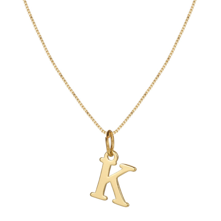 Skanto | 14k Minimal Serif Initial Halskjede