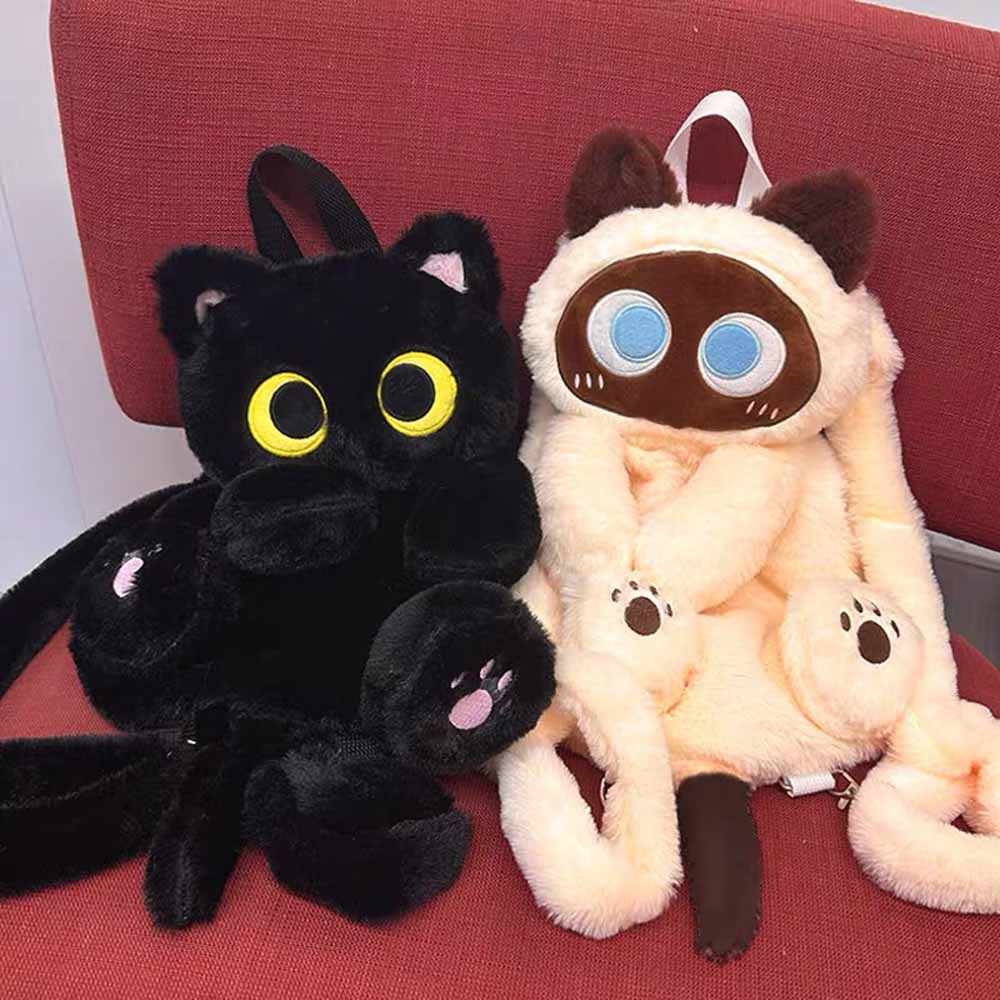Skanto | Søt Katt Plysj Ryggsekk