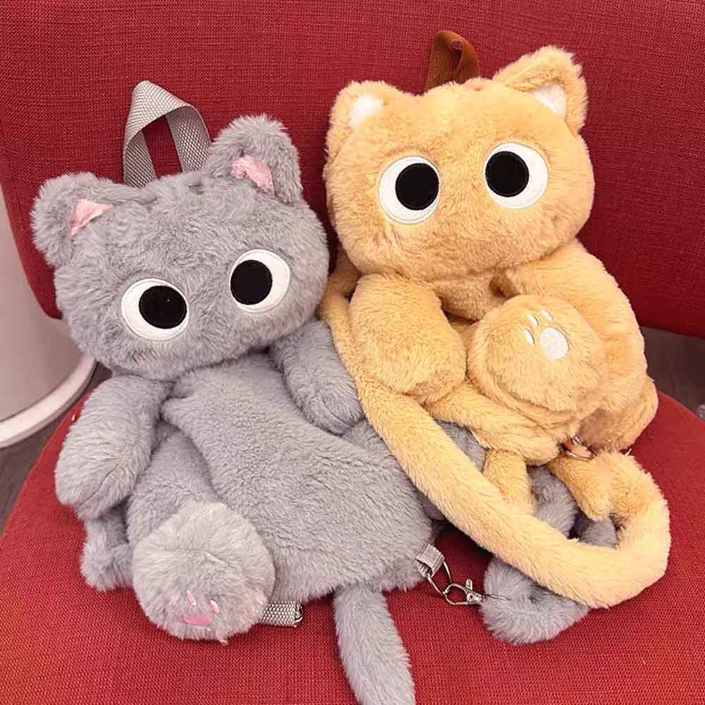 Skanto | Søt Katt Plysj Ryggsekk