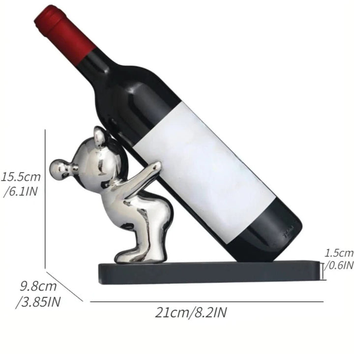 Skanto | Leken keramisk vinholder i bjørndesign for stilfull oppbevaring av flasker