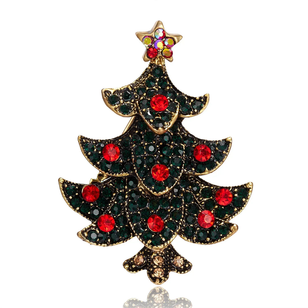 Skanto | Glaciara Juletrær Brosje – Multicolor Strass Brosje for Kvinner, Festlig Tilbehør & Elegant Gave