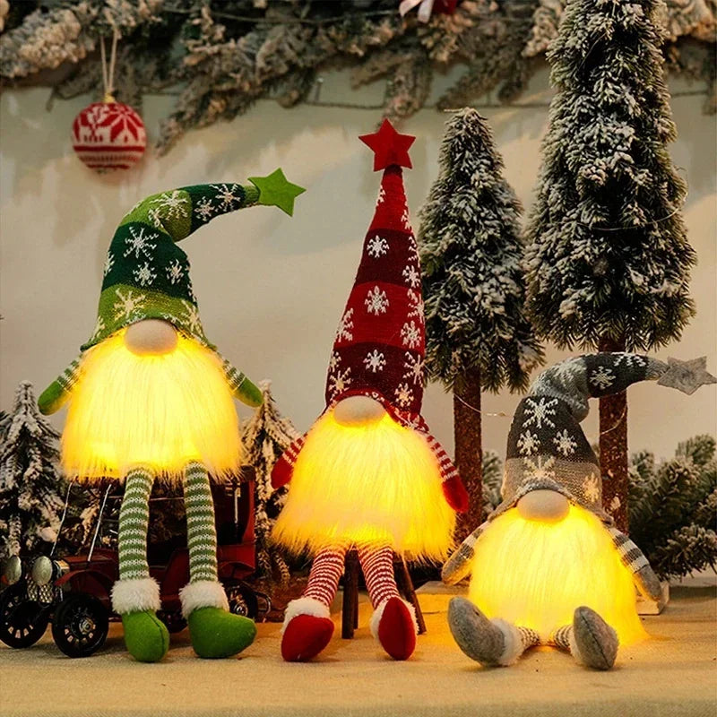 Skanto | Juledekorasjon med LED-lys – Ansiktsløs Pop av Plysj for Hyggelige Høytider