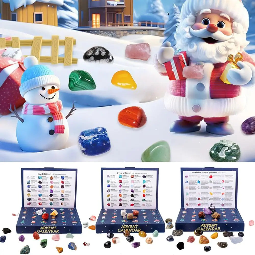 Skanto | GemNova Krystall Adventkalender – 24-dagers kalender med naturlige steiner & magisk utseende