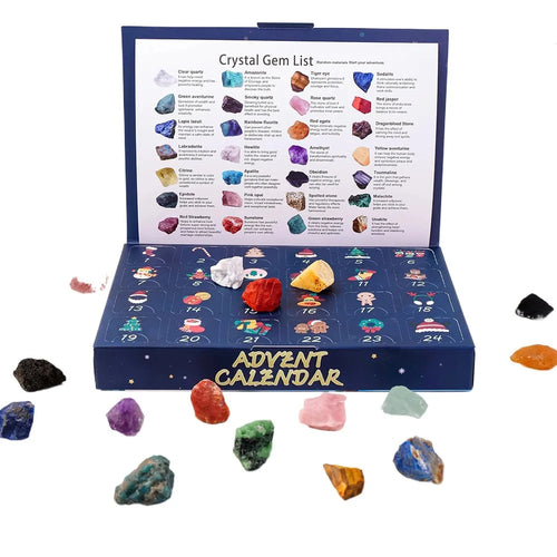 Skanto | GemNova Krystall Adventkalender – 24-dagers kalender med naturlige steiner & magisk utseende