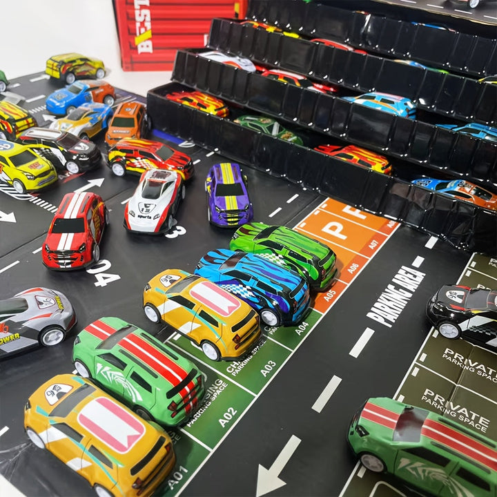Kinder-Spielset med Diecast-Autobahn og Garage