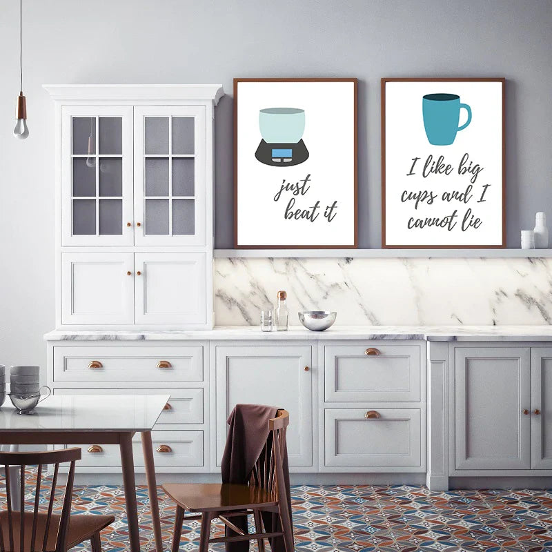 Kjøkkenlagingsredskaper Morsomme Sitater Plakater Veggkunst Fine Art Lerret Utskrifter Bilder For Kjøkken Cafe Diner Matlaging Bakekunst Kreativ Hjemmedekor | Skanto