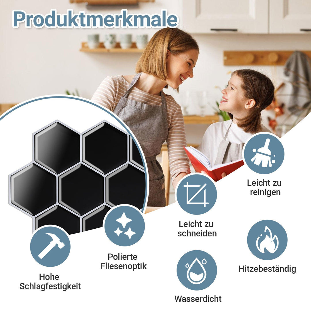 Selvfølgende fliser 10-bits sett heksagon | Skanto