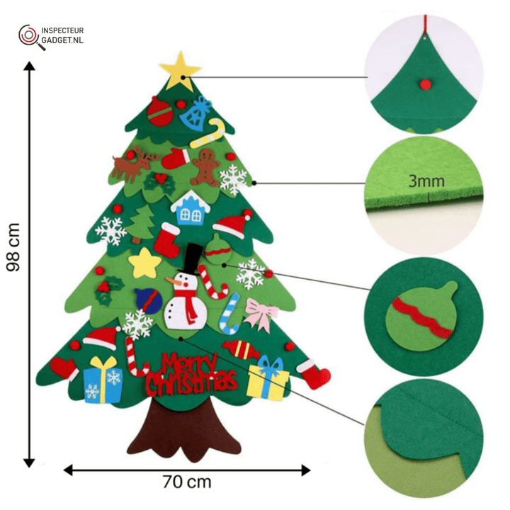 Skanto | TreeJoy Håndverk Juletre – Kreativt DIY Juletre for Barn laget av Filti