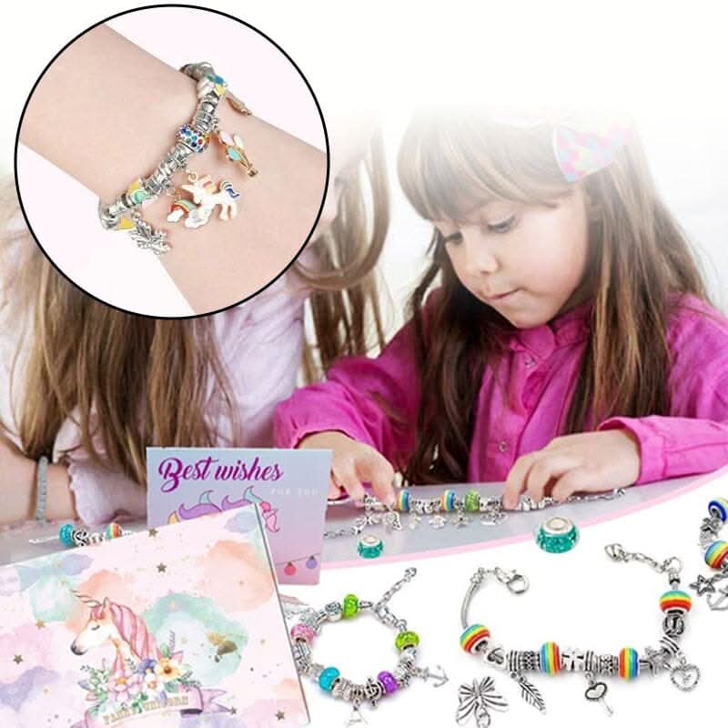 Skanto | Kreativt armbåndssett for jenter med glitrende charms