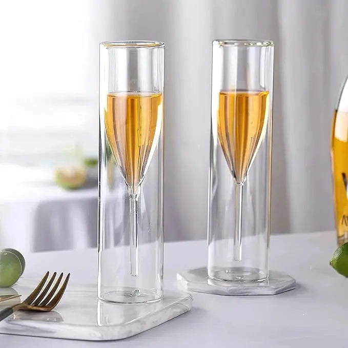 Krystallglass med flytende effekt for champagne