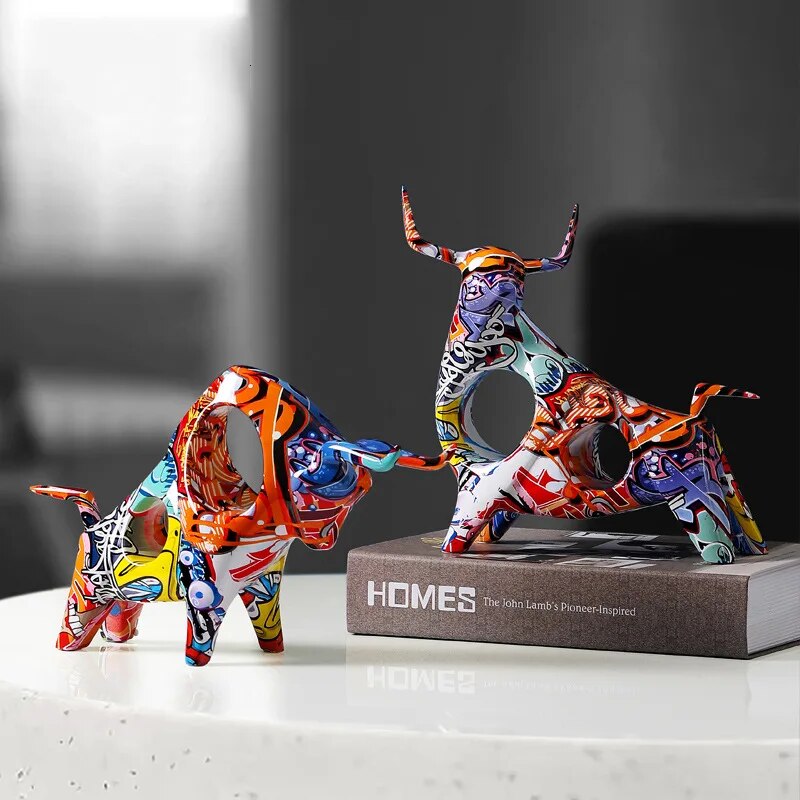 Kunst Fargerik Okseskulptur