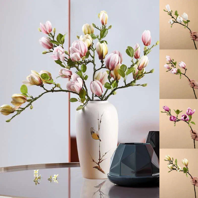 Skanto | BlijftBloei – Atmosfærisk Kunstgren med Realistiske Magnolia Blomster