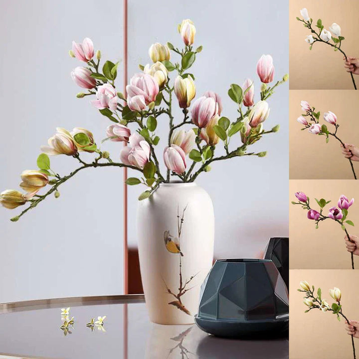 Skanto | BlijftBloei – Atmosfærisk Kunstgren med Realistiske Magnolia Blomster