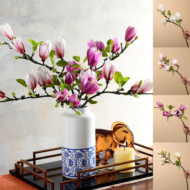 Skanto | BlijftBloei – Atmosfærisk Kunstgren med Realistiske Magnolia Blomster