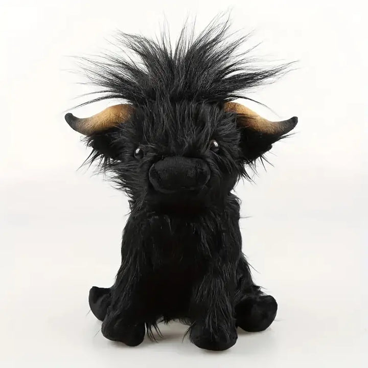 Skanto | Highland Cuddle Cow | Mykt og Koselig Kosedyr | Brun/Vit