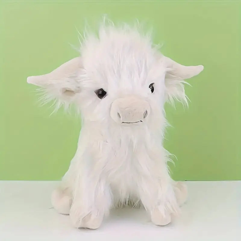 Skanto | Highland Cuddle Cow | Mykt og Koselig Kosedyr | Brun/Vit