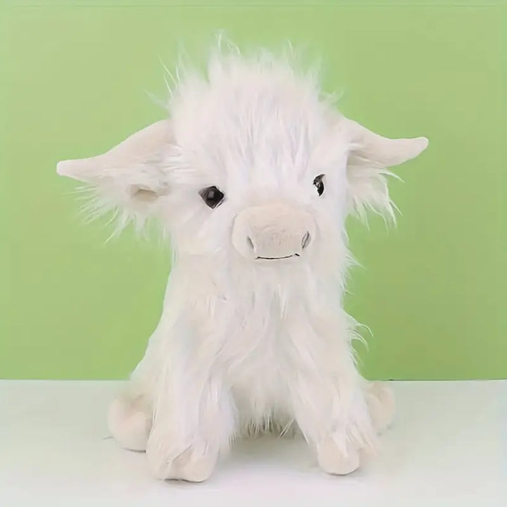 Skanto | Highland Cuddle Cow | Mykt og Koselig Kosedyr | Brun/Vit
