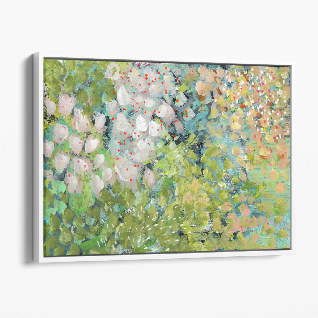 Abstrakt grønt blomsterkunst lerretsbilde