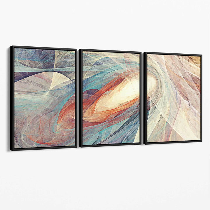 Abstrakt blå og oransje kunst på lerret
