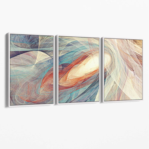 Abstrakt blå og oransje kunst på lerret
