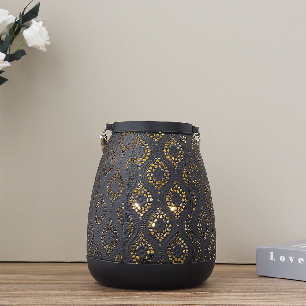 Skanto | Marokkansk Stil Svart Metall Batteridrevet Bordlampe - Trådløs Lampe