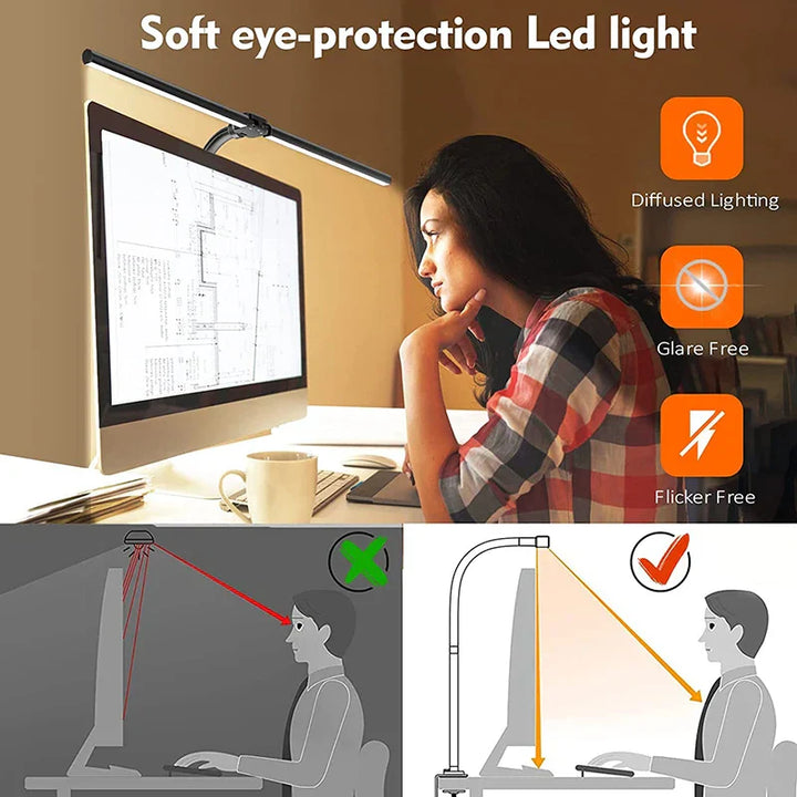 Skanto | DeskLight - Moderne Dobbelthode LED Skrivebordlampe, Stilren Kontorbelysning