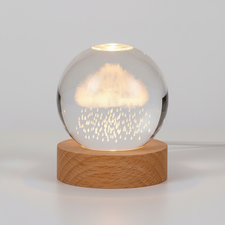 Skanto | AstroGlobe 3D Lampe – Sferisk Tre Bordlampe med Varme LED Lys og Planet Design