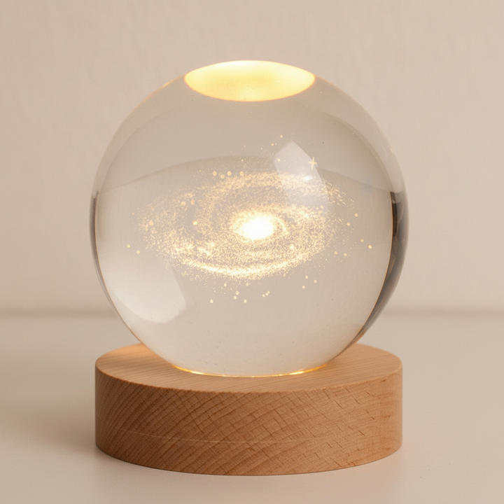Skanto | AstroGlobe 3D Lampe – Sferisk Tre Bordlampe med Varme LED Lys og Planet Design