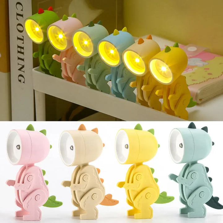 Søte Dinosaur LED Bordlamper – Justerbare Dyrefigurer Nattlamper for Barn | Skanto