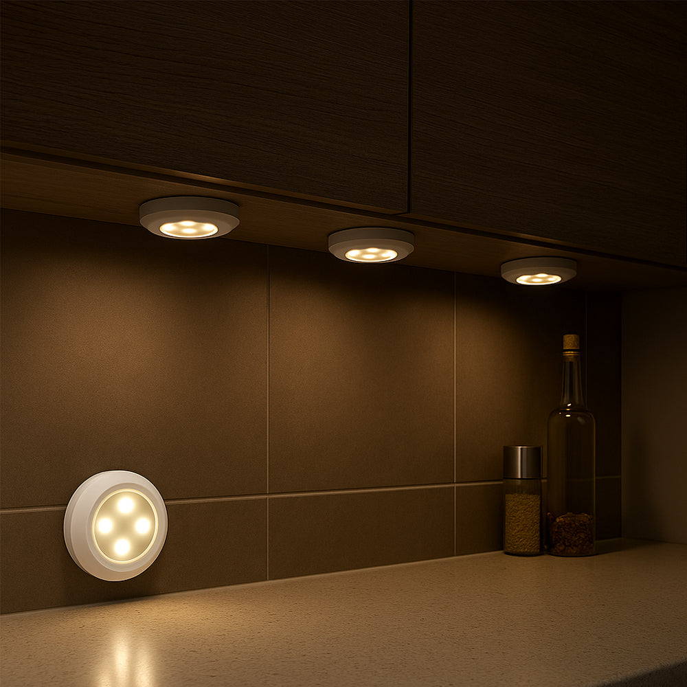LED Spot (runde) 3 stk. inkl. fjernkontroll | Skanto