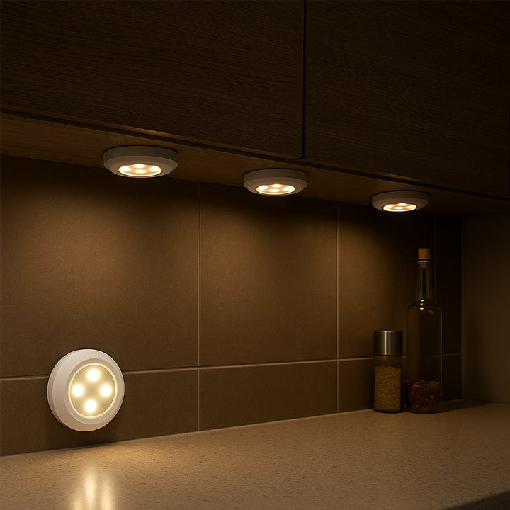 LED Spot (runde) 3 stk. inkl. fjernkontroll | Skanto