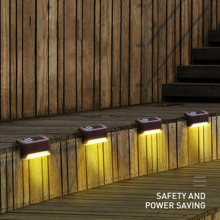 Skanto | 12 PCS Solenergidrevet LED Utendørs Trinnlys IP65 Vanntett Hagelampe, Varm Hvit Lys (Brun)