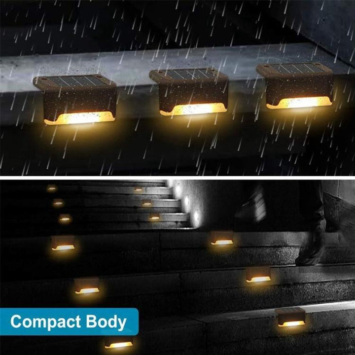 Skanto | 12 PCS Solenergidrevet LED Utendørs Trinnlys IP65 Vanntett Hagelampe, Varm Hvit Lys (Brun)