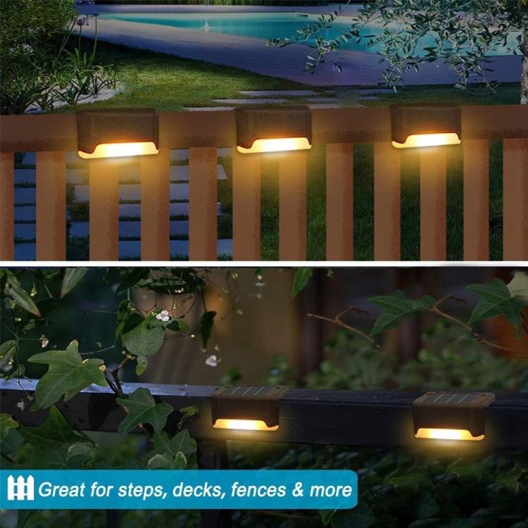 Skanto | 12 PCS Solenergidrevet LED Utendørs Trinnlys IP65 Vanntett Hagelampe, Varm Hvit Lys (Brun)