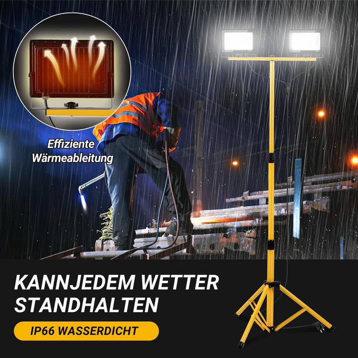 LED Konstruksjonslys 2 x 50W/100W/200W med Stativ Justerbar | Skanto