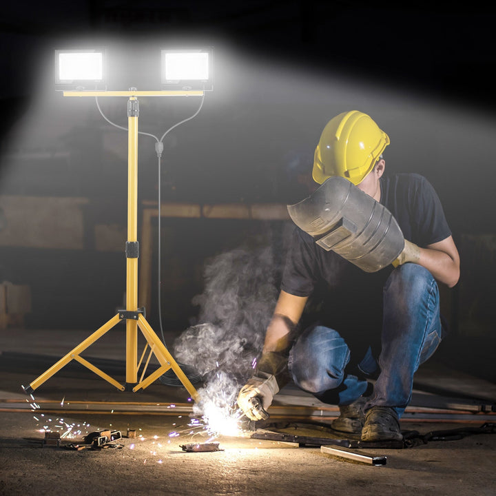 LED Konstruksjonslys 2 x 50W/100W/200W med Stativ Justerbar | Skanto