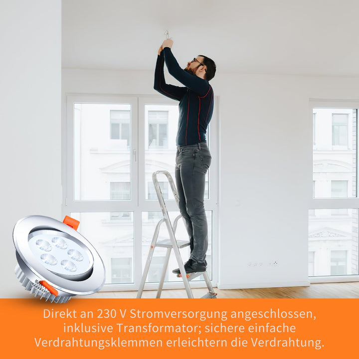 LED innfelt spotlight LED spot 3W kjølig hvit/varm hvit | Skanto