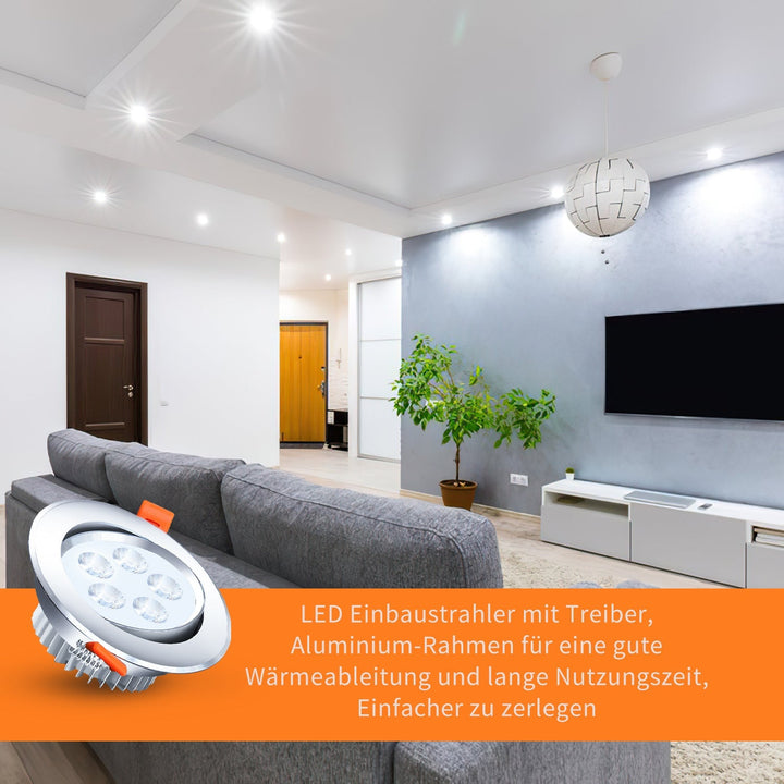 LED innfelt spotlight LED spot 3W kjølig hvit/varm hvit | Skanto