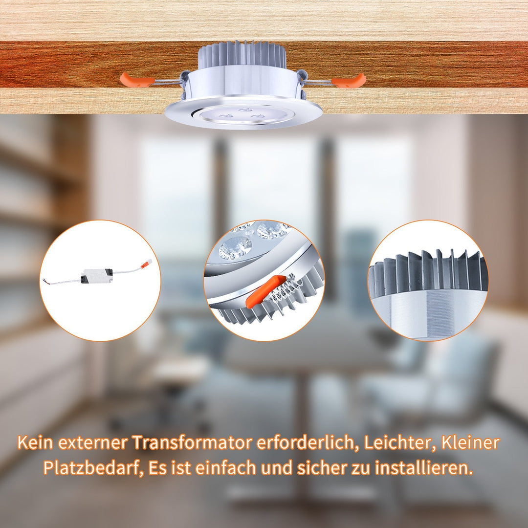 LED innfelt spotlight LED spot 3W kjølig hvit/varm hvit | Skanto