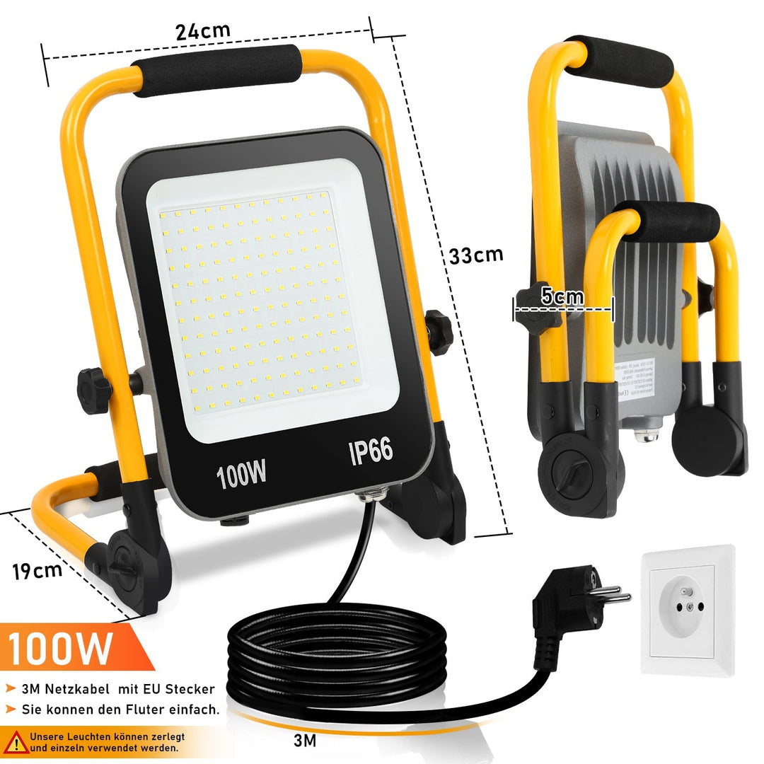 LED konstruksjons spotlight 50W-200W kald hvit IP66 | Skanto