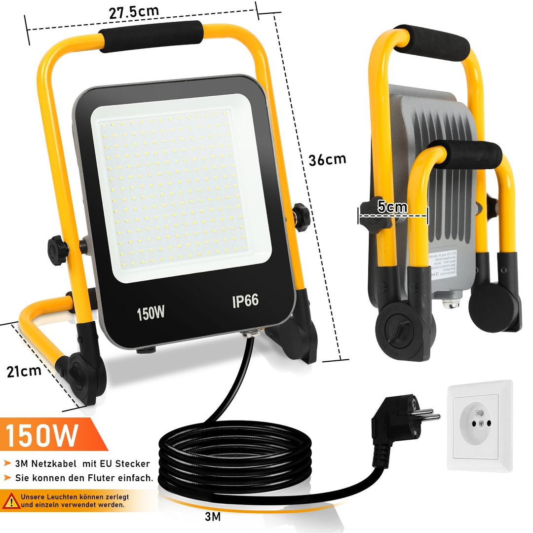 LED konstruksjons spotlight 50W-200W kald hvit IP66 | Skanto