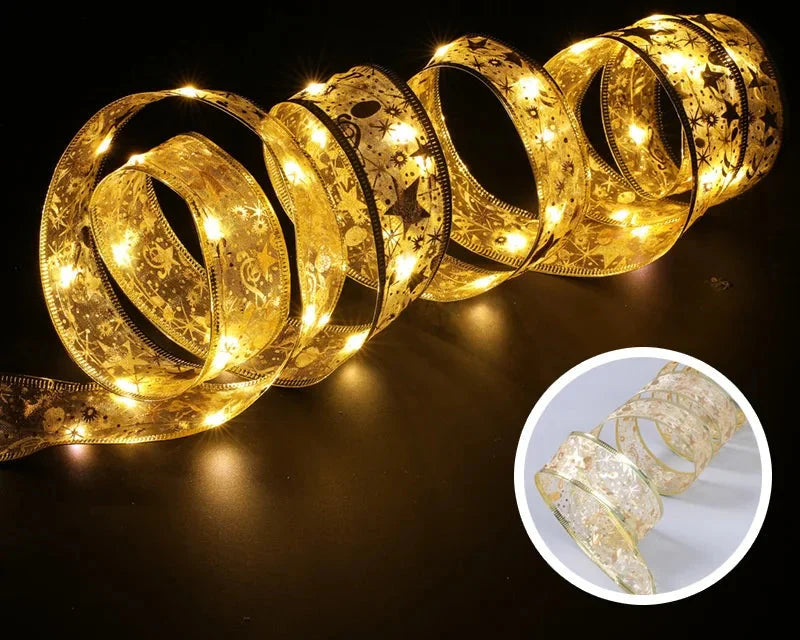 Skanto | LumiRibbon LED Julebelysning Bånd – Varm Hvit, Fleksibel & Energisparende for Innendørs og Utendørs