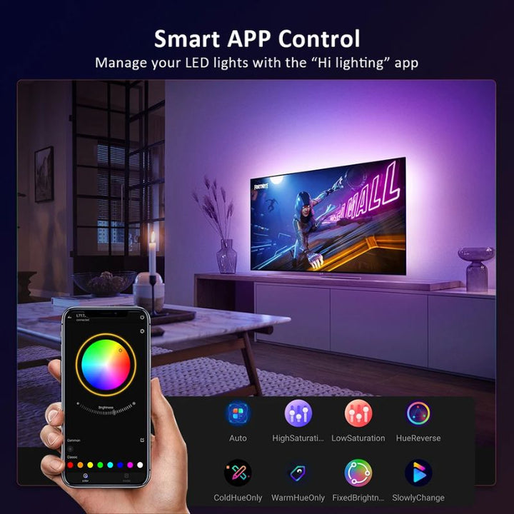Skanto | Smart LED lysstriper for TV med HDMI synk boks
