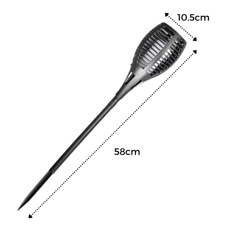 LED solcelle fakkel med flimrende flamme