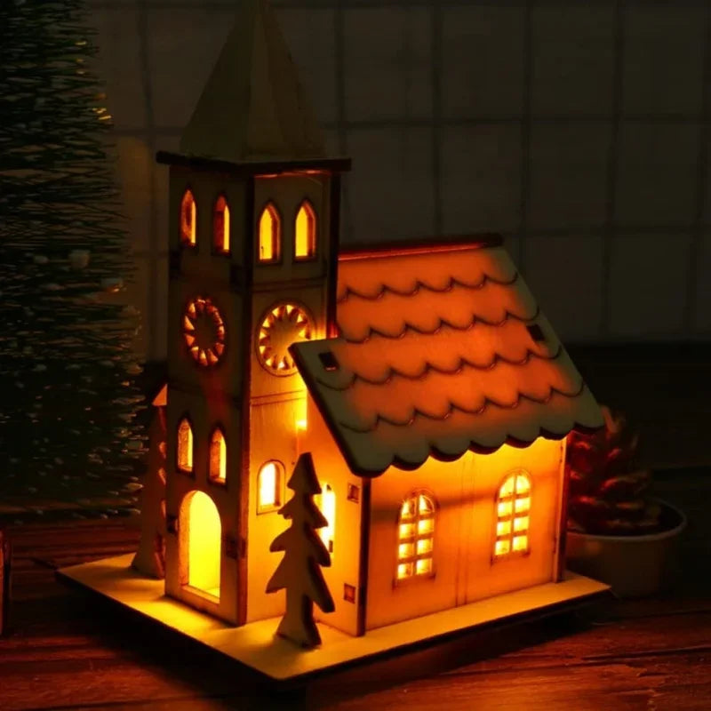 Skanto | Tre Juleby Hus med LED Belysning – DIY Juledekorasjon med Batterier