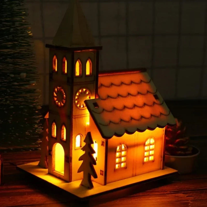 Skanto | Tre Juleby Hus med LED Belysning – DIY Juledekorasjon med Batterier