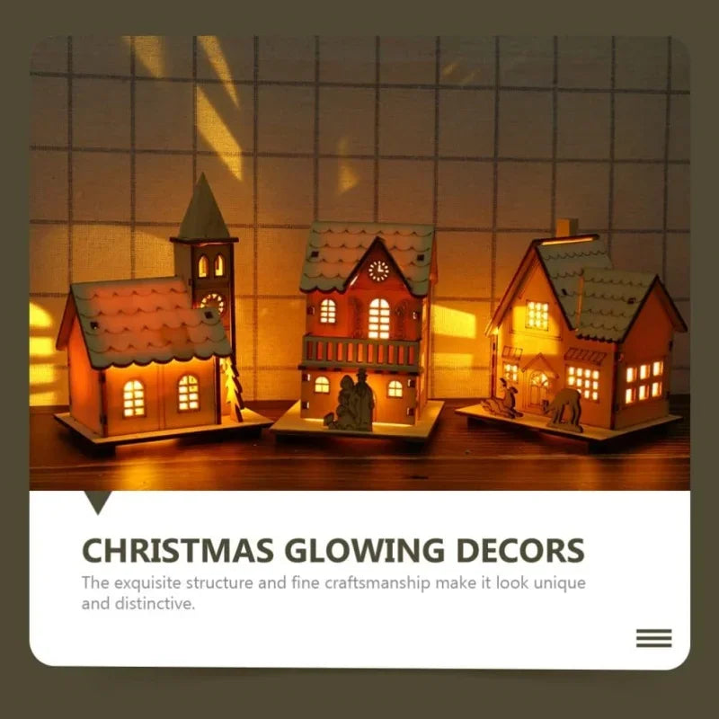Skanto | Tre Juleby Hus med LED Belysning – DIY Juledekorasjon med Batterier