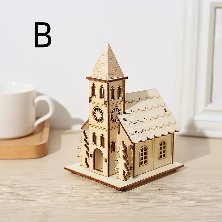 Skanto | Tre Juleby Hus med LED Belysning – DIY Juledekorasjon med Batterier